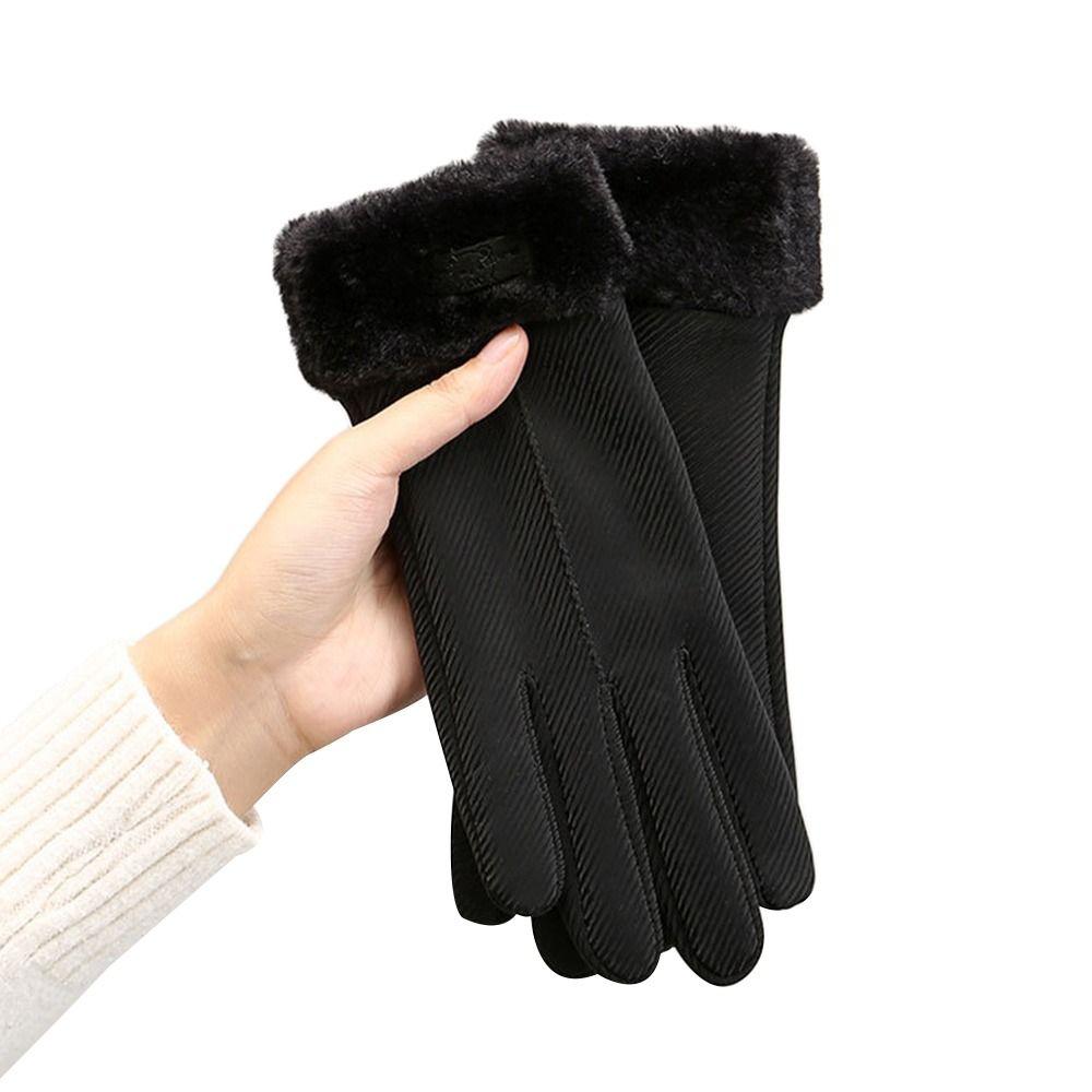 Thick Plush Gloves Touchscreen Cycling Mittens Fashion Driving Gloves  Running
