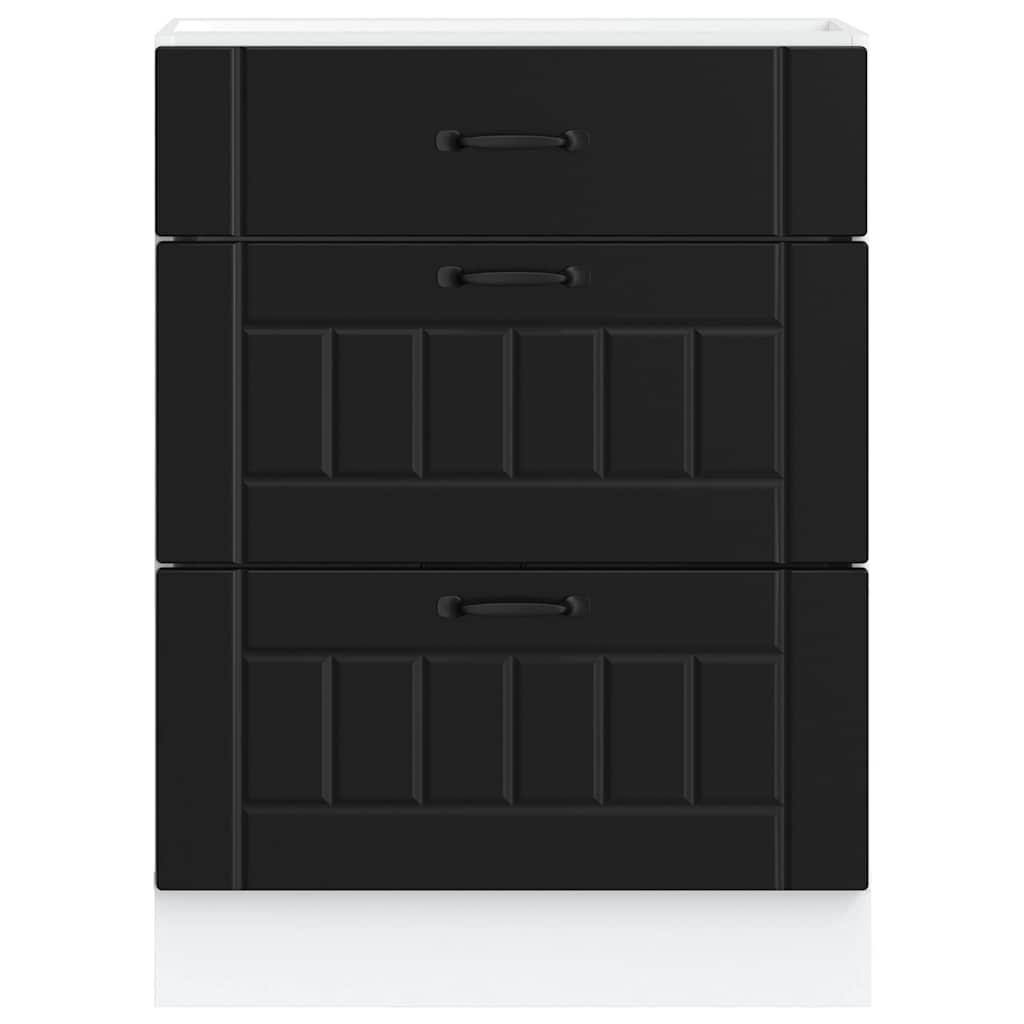 Lucca Kitchen Base Cabinet Black Particleboard