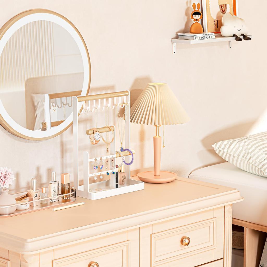 ProCase Accessory Jewelry Earring Necklace Display White Stand, Stand, Hook, Holder, Storage, Storage, Rings, Necklaces, Earrings,