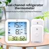 Digital Refrigerator Thermometer Wireless In/Outdoor Freezer Fridge Temperature Humidity Monitor Limit Alarm 2 Sensors Backlight