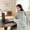 Флисовое одеяло с капюшоном для сна в офисе: Мягкий, портативный плед для дневного отдыха и использования на улице
