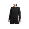 Nike Solid Color Letter Logo Print Crew Neck Sweatshirt Women Tops Black DQ5474-010