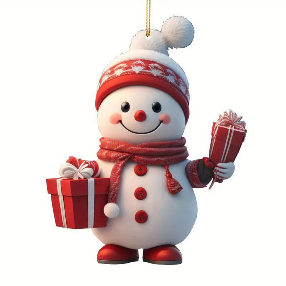 1-10PCS Christmas Tree Pendant Acrylic Xmas Tree Decoration with Lanyard Cute Hanging Ornaments Decorative for Window Fireplace