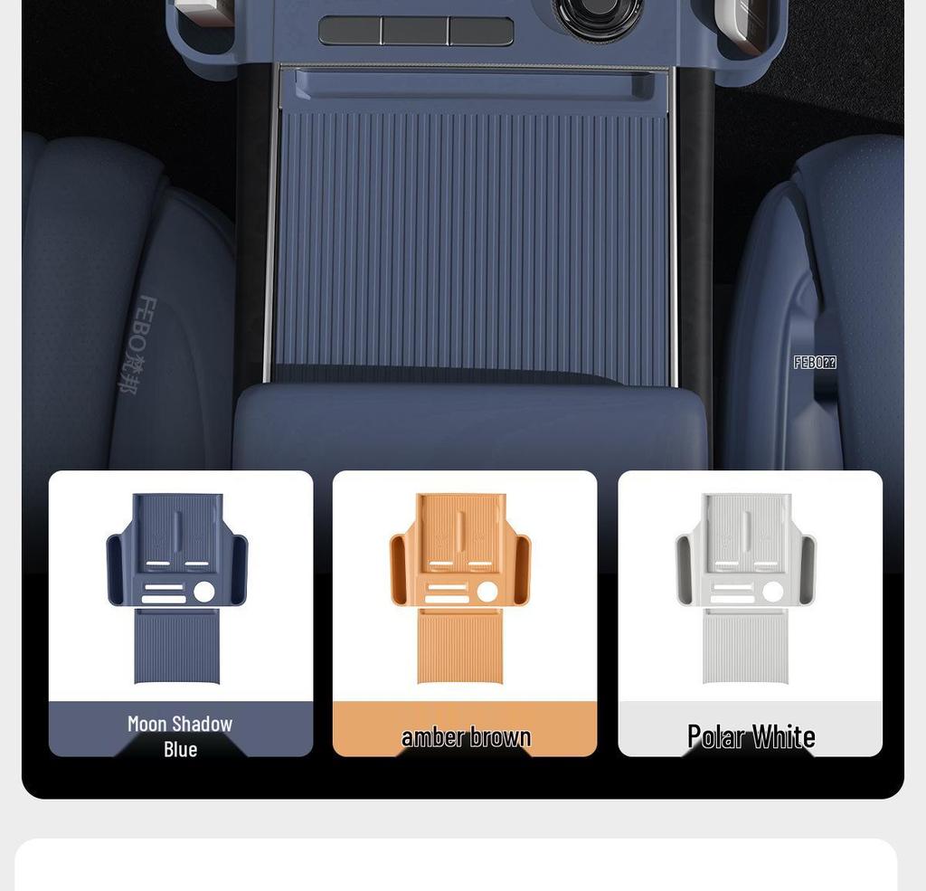 Zeekr 9X Center Console Storage Box: Silicone Upgrade with Full Wrap and Partitioning Interior Organizer.