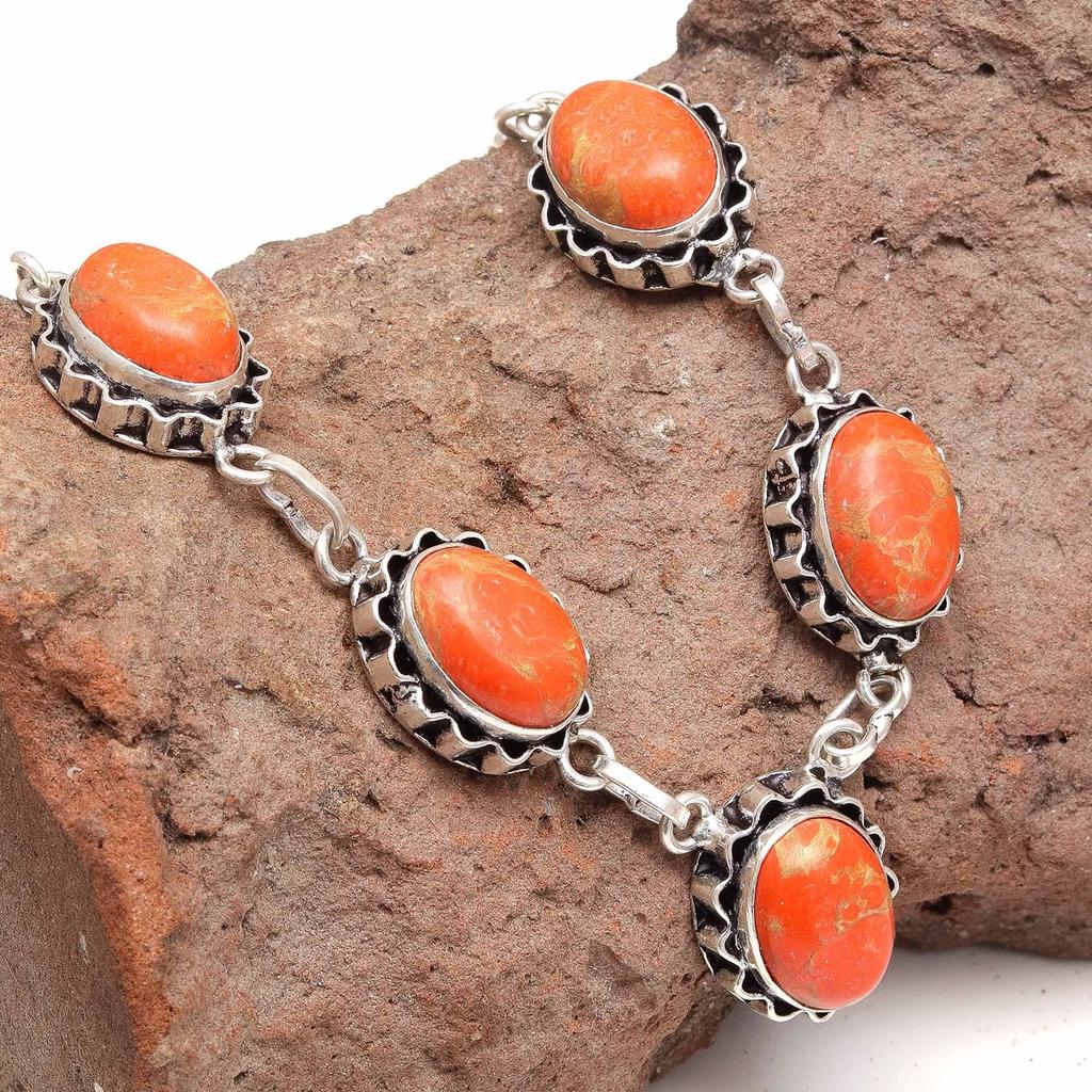 Серебряное ожерелье ручной работы с красным кораллом на День матери 20 дюймов