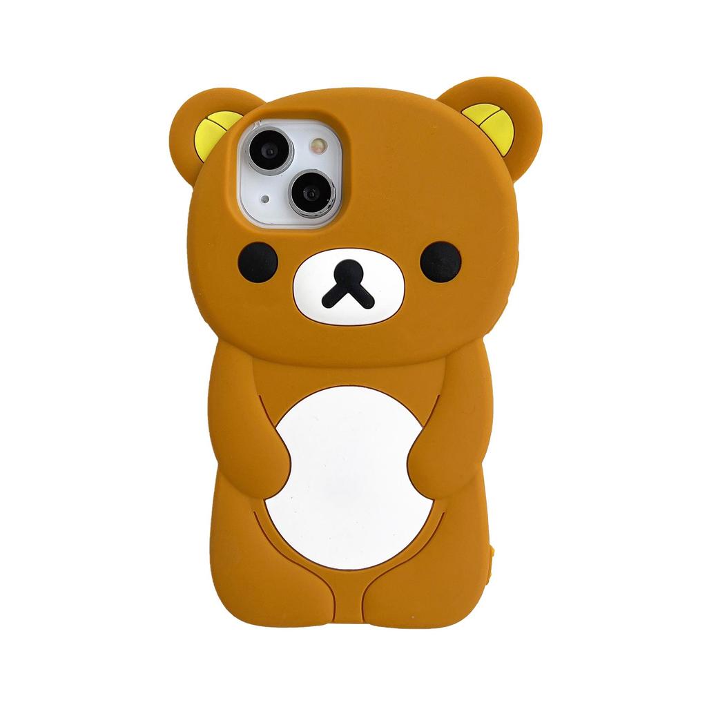 Rilakkuma 3D Силиконовый Чехол Полной Покрываемости для iPhone 11/12/13/14/15/Pro/Max