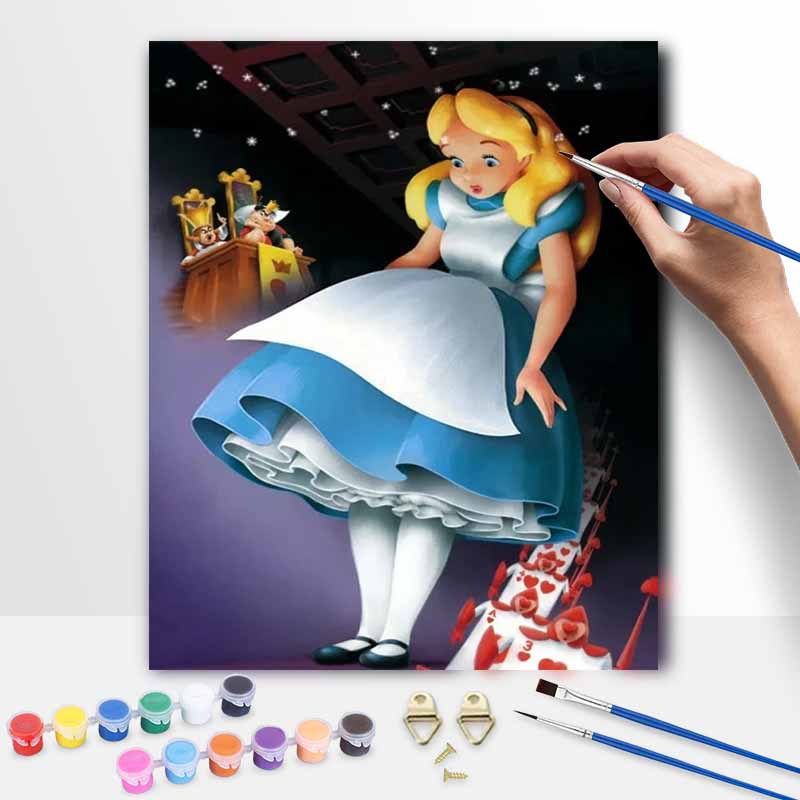 Disney Alice in Wonderland oil painting art handmade diy painting home decoration gift