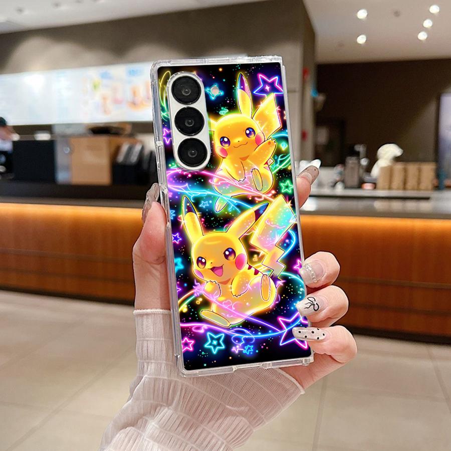 Прозрачный Мягкий Чехол для Телефона для Samsung Galaxy Z Fold 7 6 5 4 3 ZFold4 ZFold5 ZFold3 ZFold6 ZFold7 Милый Покемон Пикачу