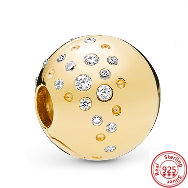 Медь 925 пробы Золотое Сердце Любви Четырехлистный Клевер Ангел Солнце Дерево Перья DIY Бусины Подходят для Оригинального Шарм-браслета Pantaro Мелкий Циркон