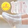 5Pairs/Lot Cute Kids Socks For Girls Boys Cotton Solid Princess Children Sock Casual Summer Mesh Thin Flower Cartoon Socks