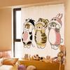 Ins Японский Стиль Милый Лечебный Кот Шторы На Липучках Кухня Раздел Спальня Ванная Комната Ткань Затенение Без Пробивки Милый
