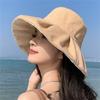 Bucket Hat Women's Spring and Summer Drawstring Sun Hat Summer Advanced Sense Japanese Sunscreen Hat