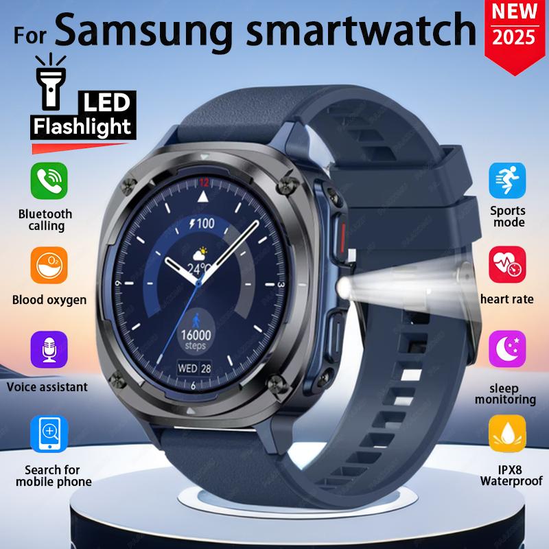 2026 New Military SmartWatch Men LED Flashlight 1.39inch Fitness Tracker Sport Heart Rate IPx8 Waterproof Smartwatch 2