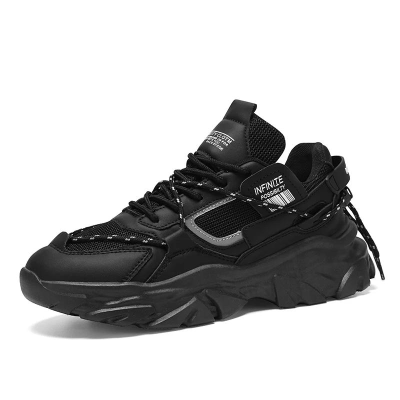Мужские модные кроссовки, массивные, дышащие, низкие, спортивные туфли, повседневные, 2024, новые, удобные, для ходьбы, бега, теннисные туфли для мужчин