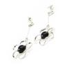 Les Trésors De Lily [I8890] - Flora 'Jet Black Goddess' Silver Earrings