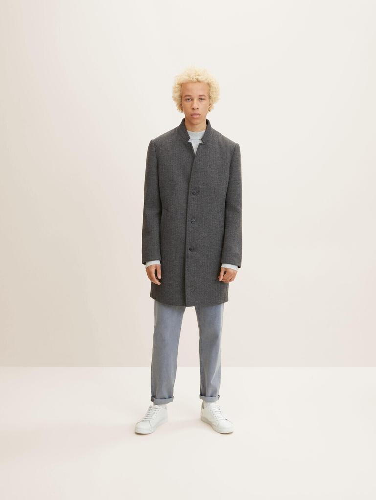 Coat Tom Tailor Denim Wollmantel (1032440) Dark Gray Black Herringbone