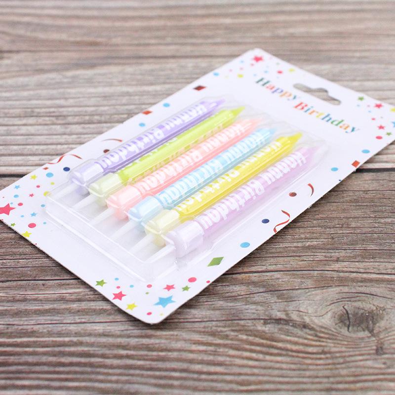 Ins Retro Letters Happybirthday Colorful Birthday Cake Candle New Rainbow Color Children