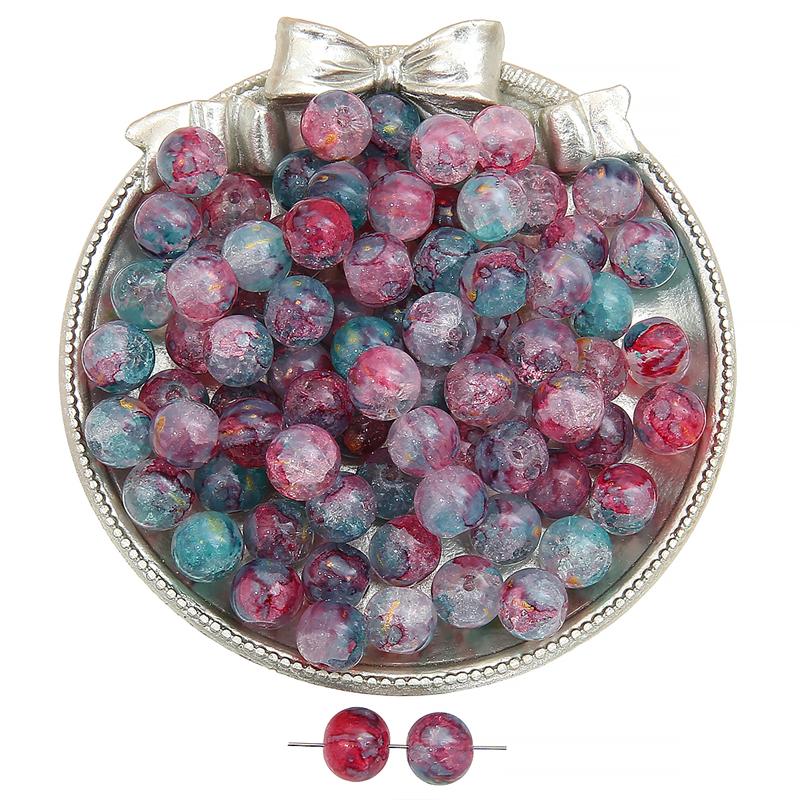 20 шт. 10 мм Необычные хрустальные стеклянные круглые бусины с потрескиванием для браслета и ожерелья DIY аксессуары для изготовления ювелирных изделий