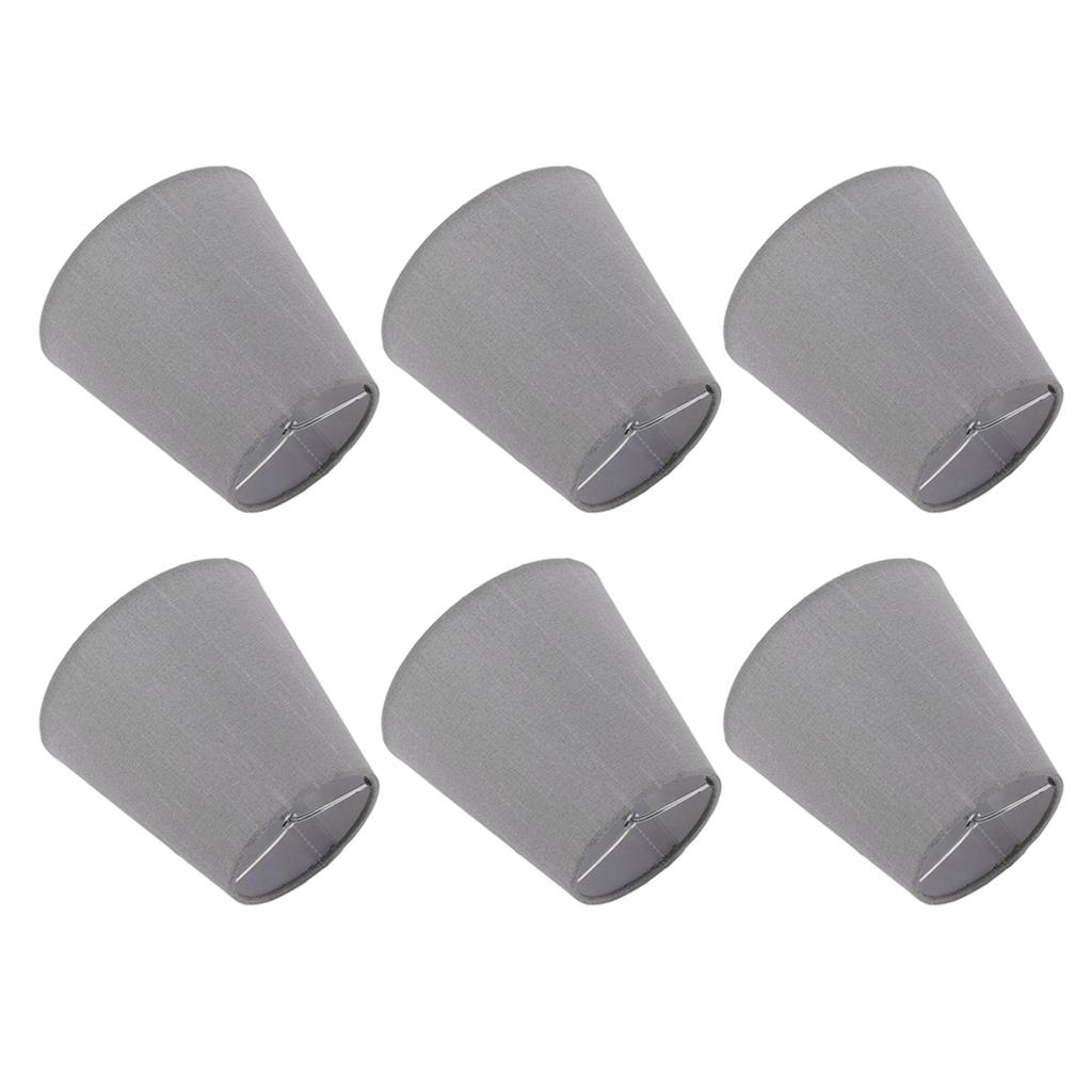 6 Pcs Cloth Lamp Shade Good Light Transmission E14 Candle Bulb Lamp Cover Classic Fabric Lampshade for Bedroom