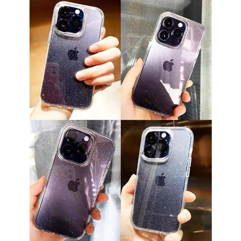 Роскошный блестящий прозрачный чехол для iPhone 15 14 13 12 11 Pro Max Mini X XR XS 7 8 Plus SE противоударный мягкий прозрачный чехол из ТПУ