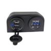 2 Holes Tent Base 3.1A Dual USB Car Charger LED Digital Voltmeter for Motorcycle Boat Marine ATV RV