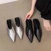 Женские тапочки лоферы роскошные слайды женские мюли с закрытым носком квадратный каблук на танкетке мюли низкий дизайнерский блочный 2025 горячие