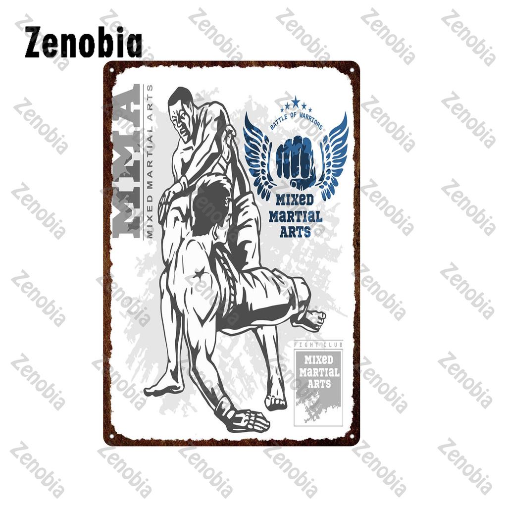 Металлический знак ММА, смешанные боевые искусства, бойцовский клуб, металлический плакат, жестяные знаки, винтажная табличка, декоративная тарелка, боксерский ринг, клуб, спортивный зал, декор