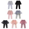 2-8 Years Kids Girls Leggings with Ruffle Mesh Tutu Skirt Girls Tutu Skirt with Tight Pants