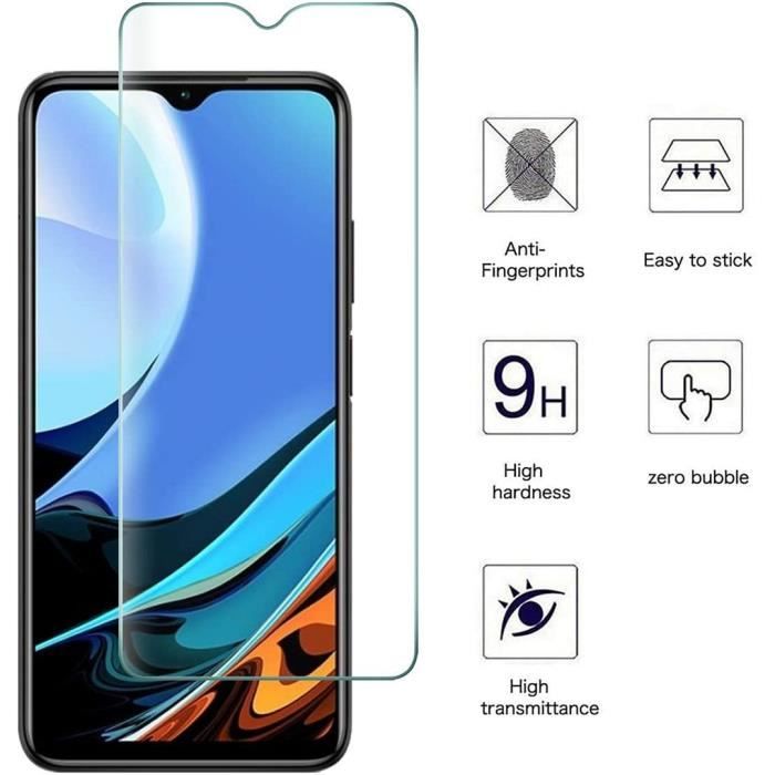 Lot 2 Verre Trempé Protection pour Redmi 9T Films Haute Résistance Protection