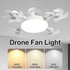 Drone Fan Light E27 Universal Dimming Fan with Remote Control for Home Living Room Bedroom Silent Ceiling Fan Light 50/60w