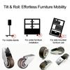 1-1/2 Inch Rigid Caster Wheels Set of 4, Stainless Steel Anti-Sag Door/Gate Support Wheel, Mute Rubber Castor Wheels | 48Lbs/Each