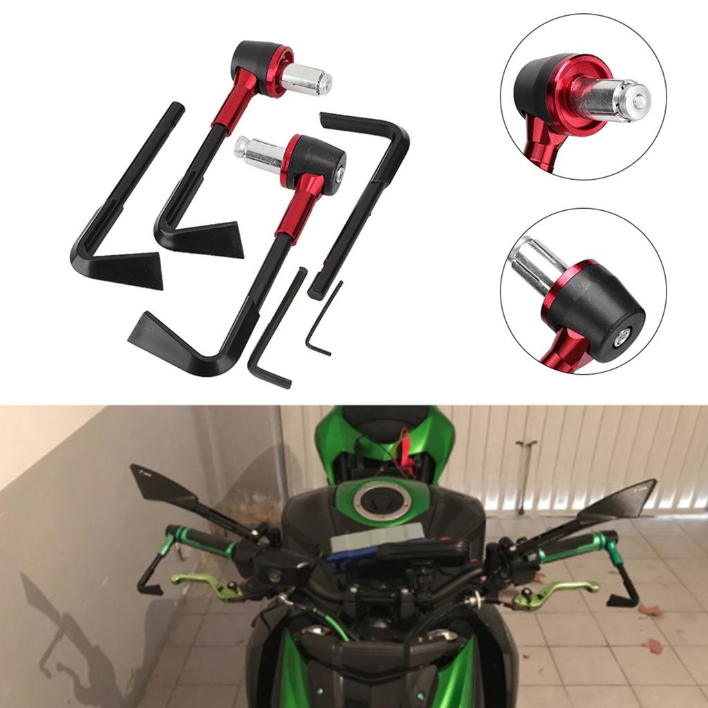 CNC Motorbike Handgrip Guard Brake Levers Guard Motorcycle or Handlebar(Silver)