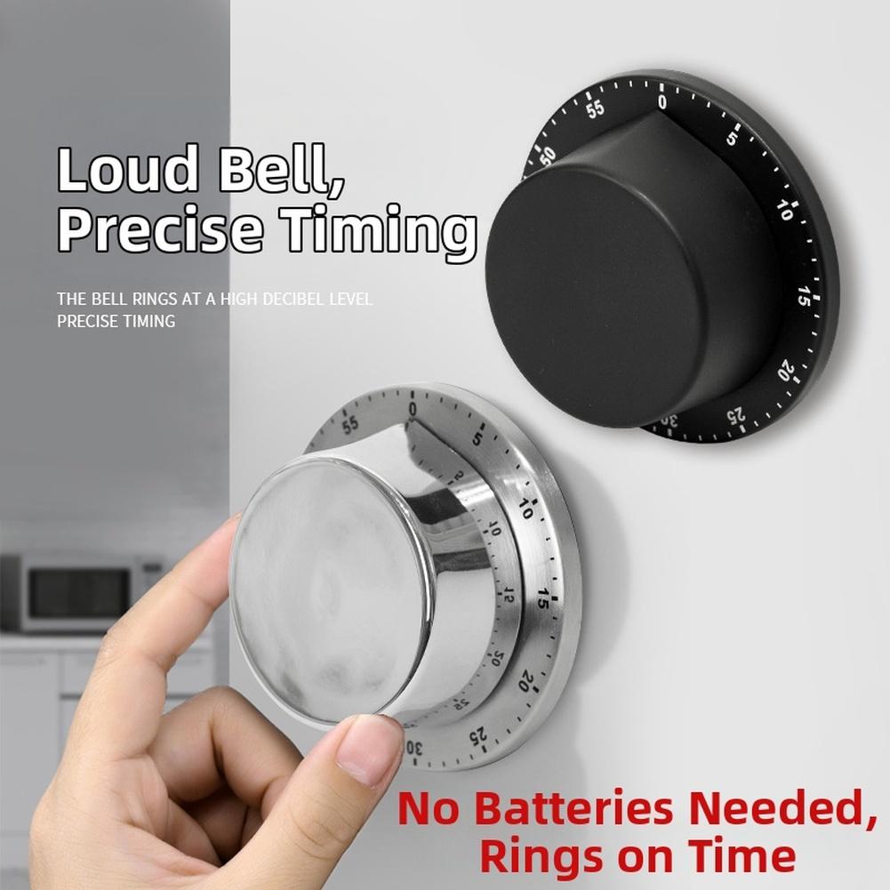 Громкий механический кухонный таймер с основанием из нержавеющей стали и магнитной присоской для приготовления пищи и многоцелевого использования