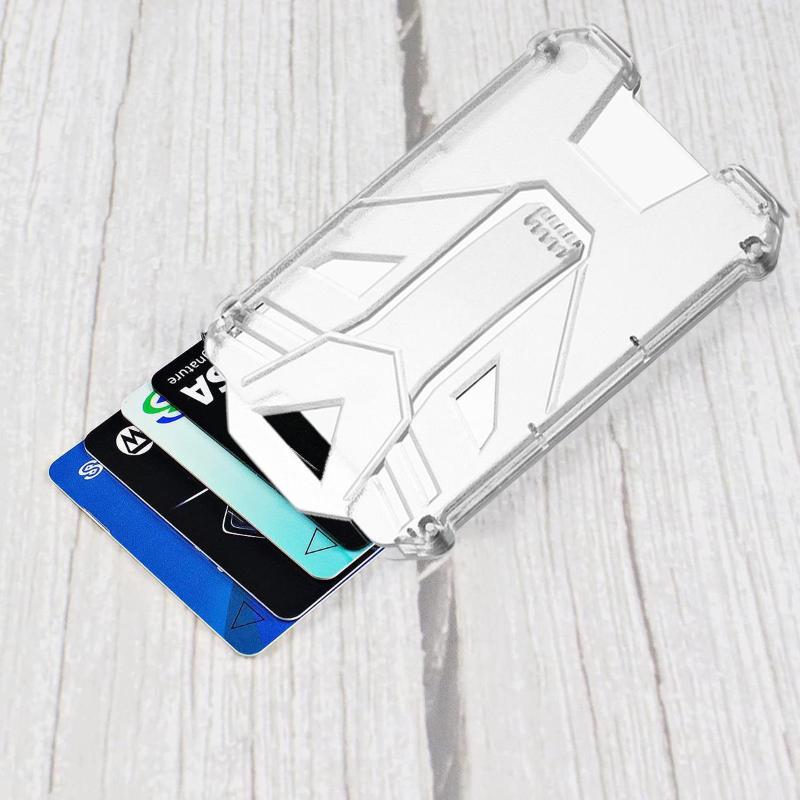 Id Card Holder Protective Cover Hard Plastic Case With Clear Window Heavy Duty Badge Holder For Office School