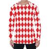 Simple Argyle Pattern Men's T-shirts Fashion Casual 3D Printed Long Sleeve T-shirts Loose Round Neck Streetwear Pullovers