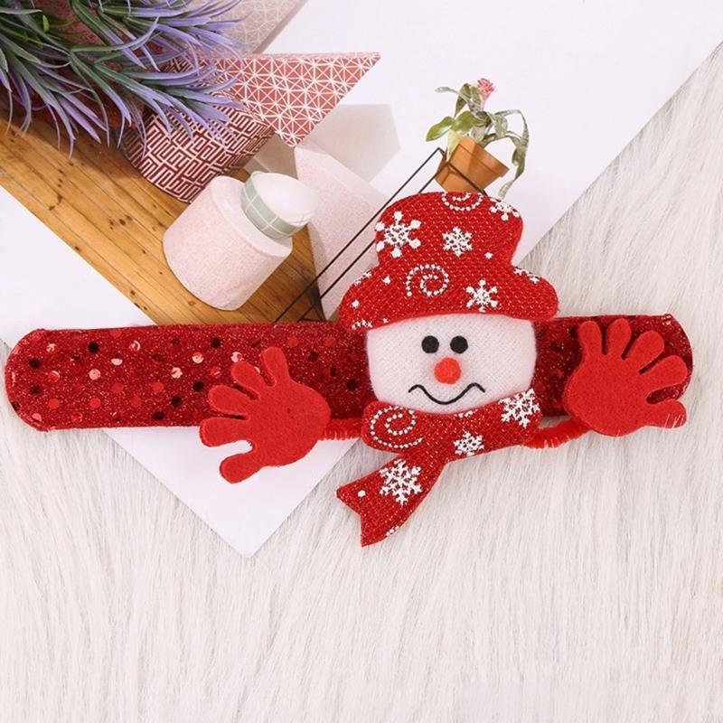 Portable Animal Christmas Slap Bracelets Durable Fabric Festival Parties Decors X3UC