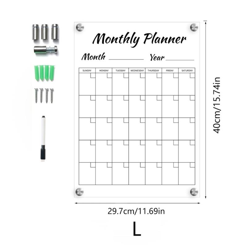 Weekly Planner Acrylic Board Clear Daily Record Board Wall Mounted To Do List Whiteboard Weekly Working Cooking Record Board