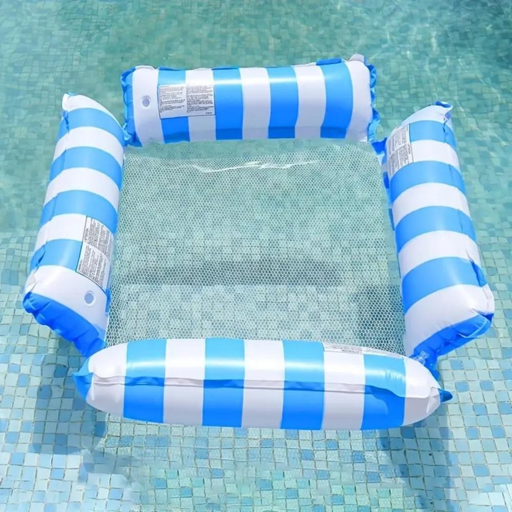 Летний надувной плавающий гамак - армированный ПВХ + нейлоновая сетка, большой вместимости, водный шезлонг для бассейна/озера/пляжа, портативная конструкция