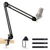 Microphone Stand Microphone Arm Stand Microphone Scissor Boom Clamp Compatible with Standard Shock Mounts Adjustable Angle Foldable Microphone Stand