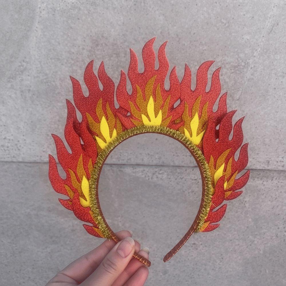 Comfortable Halloween Hairband Fire-Shaped Fire-Shaped Headband Cosplay Party