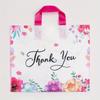 50pcs Thank You Flower Gift Bag Plastic Handheld Bag Clothing Shop Shopping Bag Beauty Shop Packaging Bag Party Gift Bag Shopping Bag