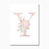 Baby Girl Pink Flowers Canvas Poster Nursery Wall Art Print Modern Letters Painting Wall Pictures Nordic Kid Bedroom Decoration