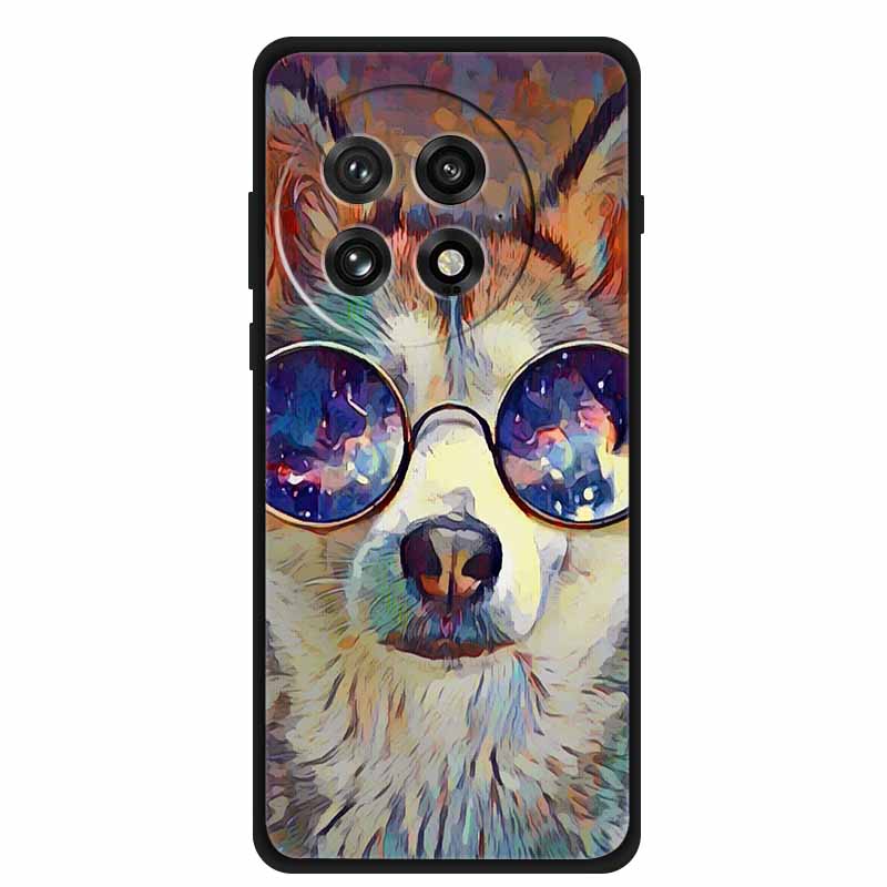 Чехол For OnePlus13 5G Чехол OnePlus 13R Черный Силиконовый Мягкий Цветок Модный ТПУ Задняя Крышка Для OnePlus13 13R Чехол Защитный Capa