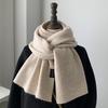 Korean Version Wool Blend Scarf Women Men Fall Winter Soft Warm OL Solid Color Muffler High-quality Thick Warm Scarf Male Female