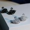 Beautifully Crafted Swan Shape Stud Earrings With Zircon Ideal For Ball Lovers Gifts