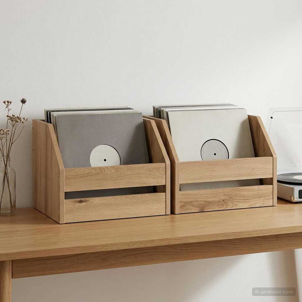 Vinyl Album Box 2 Pcs. Artisan Oak 38 x 30 x 29 cm