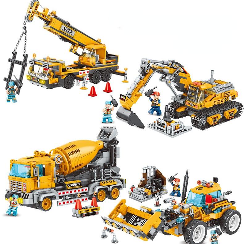 Грузовик инженерной деформации совместим с детской образовательной наукой Lego, игрушечным краном-погрузчиком, сборкой строительных блоков из мелких частиц