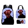 Trendy Popular Funny Novelty The Boiled One 3D Print 3pcs/Set Student School Bags Laptop Daypack Backpack Lunch bag Pencil Case