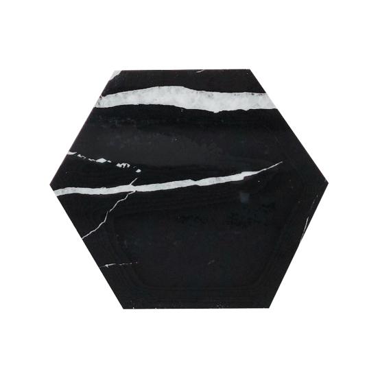 Anti-Scratch Smooth Surface Universal Marble Pattern Hexagon Marble Tea Cup Pad Tea Pad