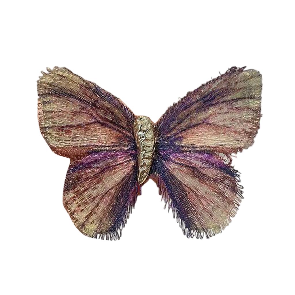 Темпераментная брошь-бабочка для женщин, вышитый лацканный значок, аксессуар, стильные животные украшения для костюмов и платьев